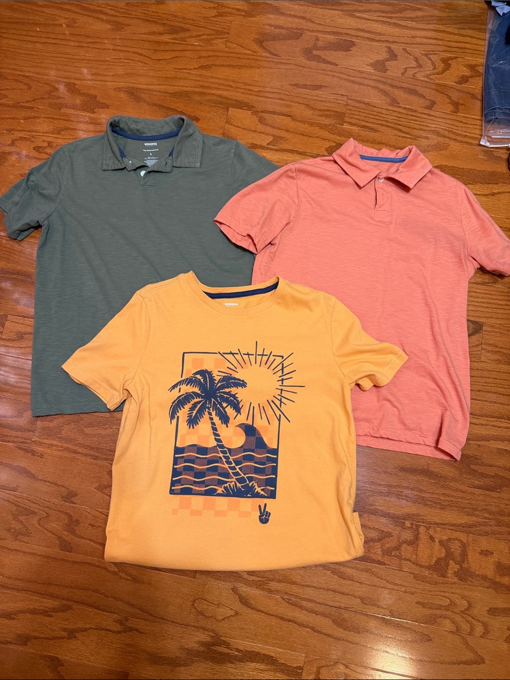Three boys size large Sonoma shirts. Smoke free home